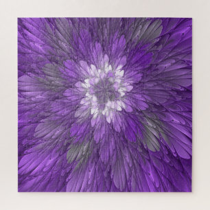 Puzzle Fleur Violette Psychedélique Art Fractal Abstrait