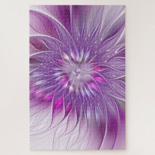 Puzzle Fleur violette rose Passion Abstrait Art fractal