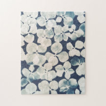 fleuri - cyanotype - fleurs d'hortensia