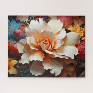 Puzzle Fleurs 3D multicolores