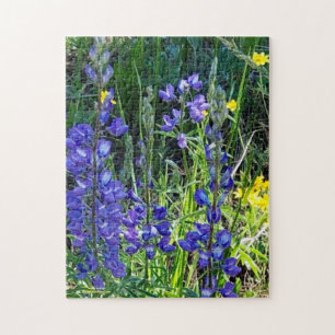 Puzzle Fleurs alpines violettes et jaunes