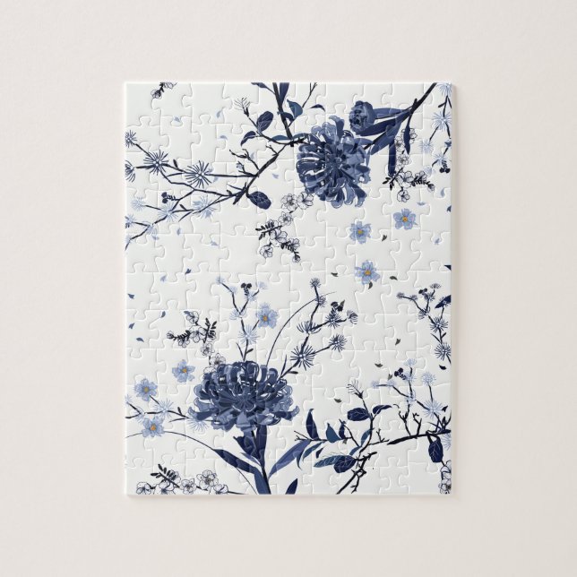 Puzzle Fleurs bleues (Vertical)