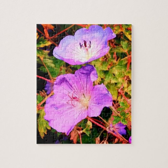 Puzzle Fleurs bleues et violettes (Vertical)