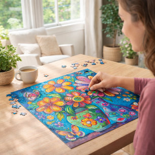 Puzzle Fleurs Colorées Brillantes