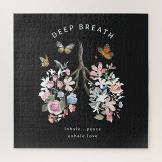 Puzzle Fleurs colorées, papillons, illustration des poumo