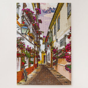 Puzzle Fleurs dans la rue. Cordoue, Andalousie, Espagne.