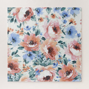 Puzzle Fleurs d'aquarelle, illustration motif transparent