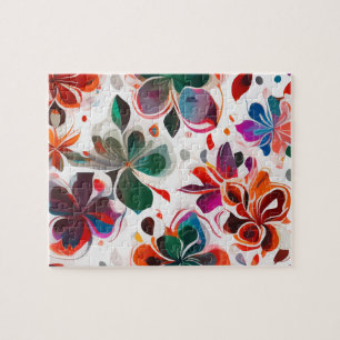 Puzzle Fleurs d'aquarelle motif floral Vintage