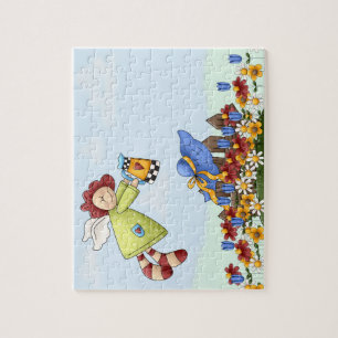 Puzzle Fleurs d'arrosage Angel de campagne mignonne
