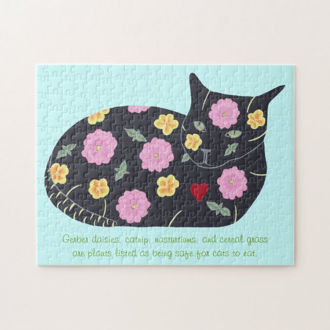 Puzzle Fleurs de Chat Noir Les Chats Plante Peuvent Mange (Horizontal)