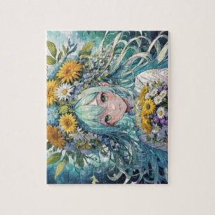 Puzzle Fleurs de fille Anime