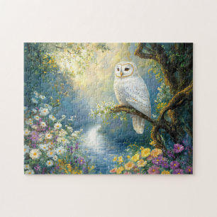 Puzzle Fleurs de hibou enchantées et forêt