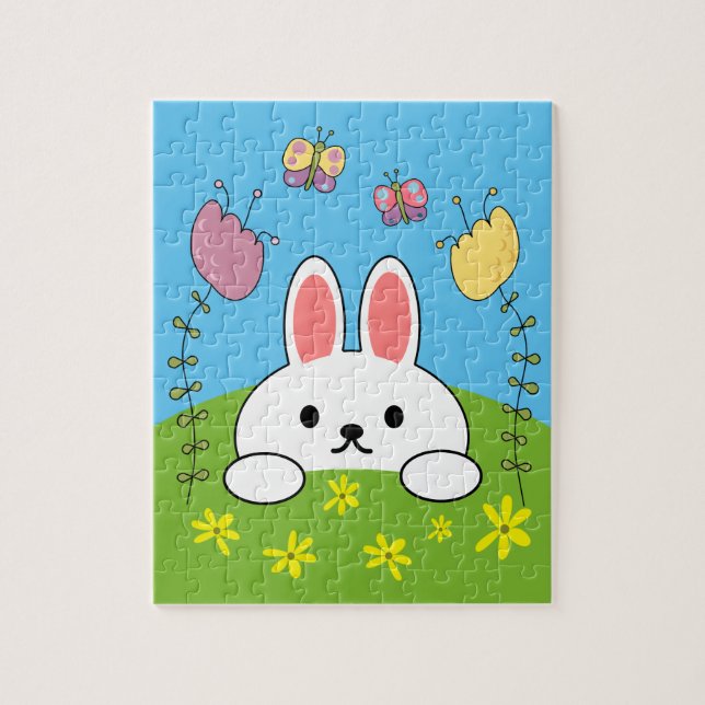 Puzzle Fleurs De Lapin Et Papillons (Vertical)