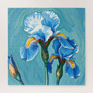 Puzzle Fleurs de l'iris bleu motif artistique