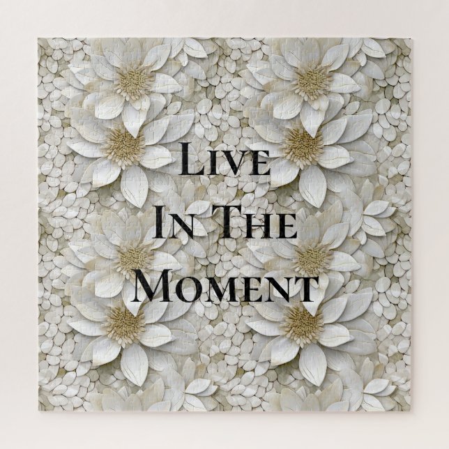 Puzzle Fleurs de Lotus Blanc Or (Vertical)