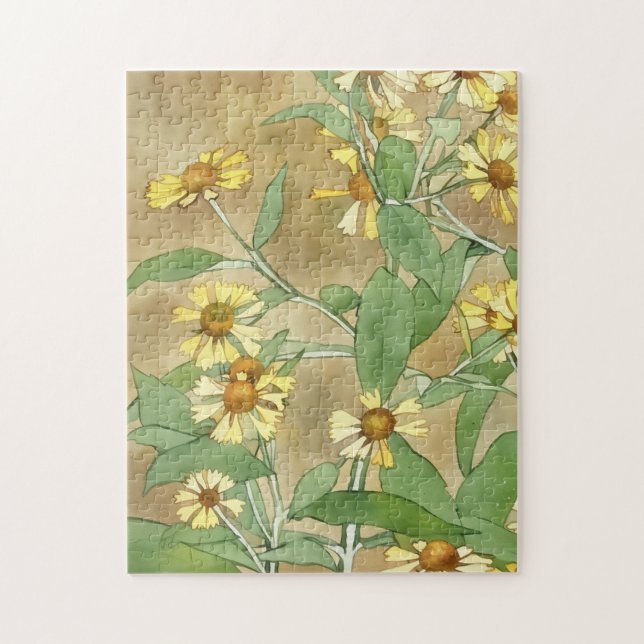 Puzzle Fleurs de marguerite Jardin Style Vintage Art (Vertical)