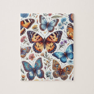 Puzzle fleurs de papillon motif nature art