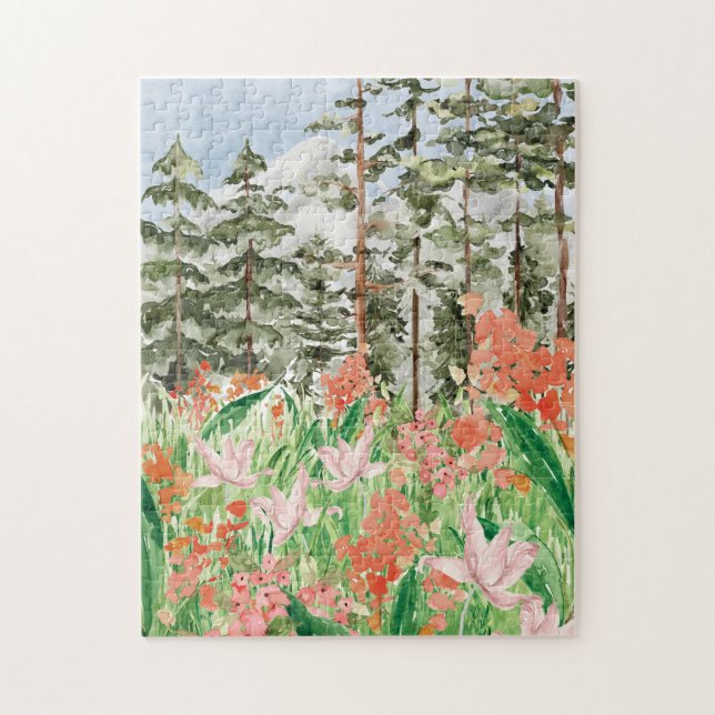 Puzzle Fleurs de prairie aquarelle de fleurs sauvages (Vertical)