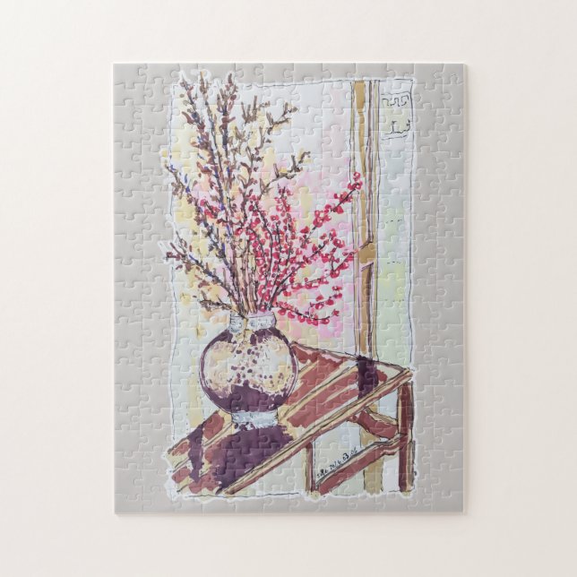Puzzle Fleurs de prunier rouges (Vertical)