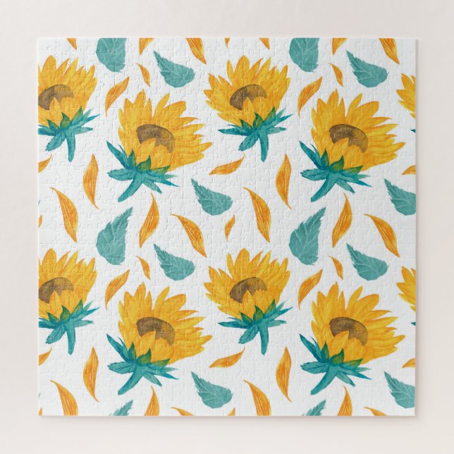 Puzzle Fleurs de soleil d'aquarelle : Impression botaniqu (Vertical)