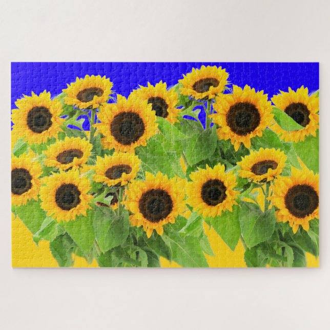 Puzzle Fleurs de soleil - drapeau ukrainien Paix Liberté  (Horizontal)