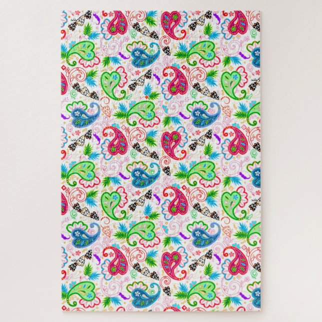 Puzzle Fleurs décoratives très colorées motifs (Vertical)