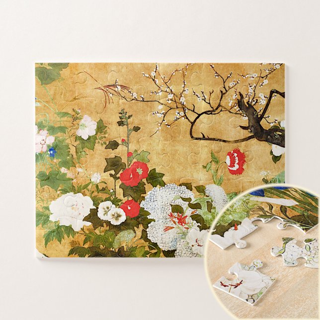 Puzzle Fleurs des quatre saisons, Saito Ippo, Art asiatiq (Créateur téléchargé)