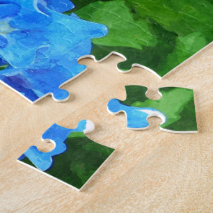 Puzzle Fleurs d'hydrangée bleue. Photographie florale.