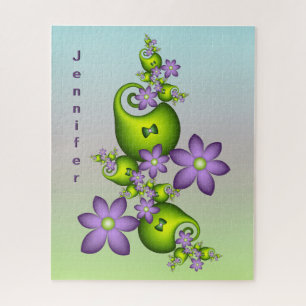 Puzzle Fleurs d'Imaginaire Lilac Formes vertes Nom fracta