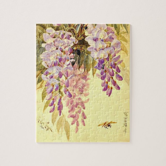 Puzzle Fleurs et abeilles violettes Paul de Longpre Puzzl (Vertical)