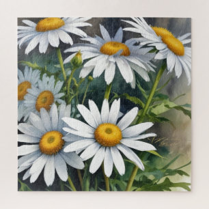 Puzzle Fleurs et marguerites Elégante aquarelle