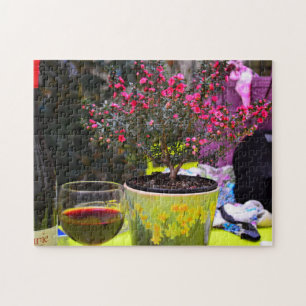 Puzzle Fleurs et vin rose pots à Paris