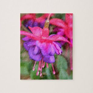 Puzzle Fleurs fuchsia roses et pourpres en fleur