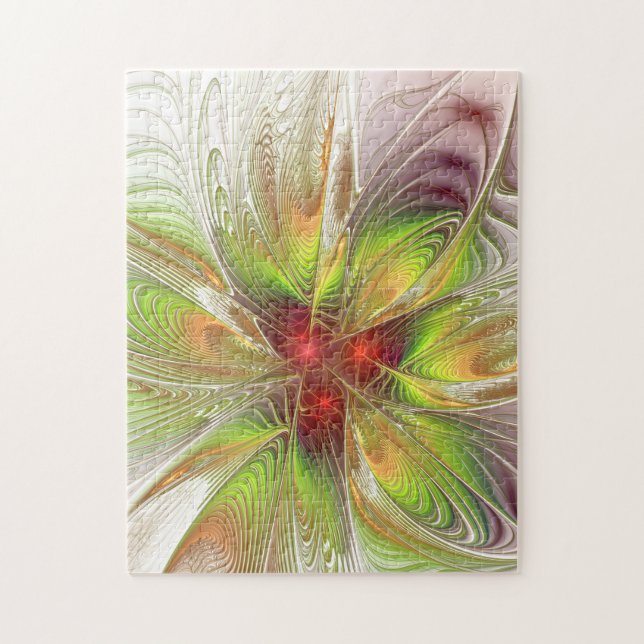 Puzzle Fleurs imaginaires fractales douces et tendres (Vertical)