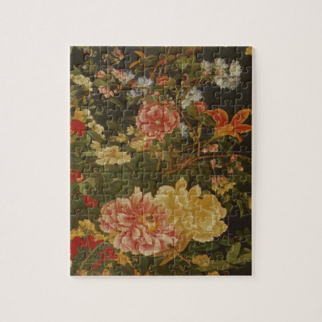 Puzzle Fleurs japonaises vintages et insectes (Vertical)