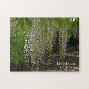 Puzzle Fleurs Jardin Blanc Wisteria Live Love Laugh