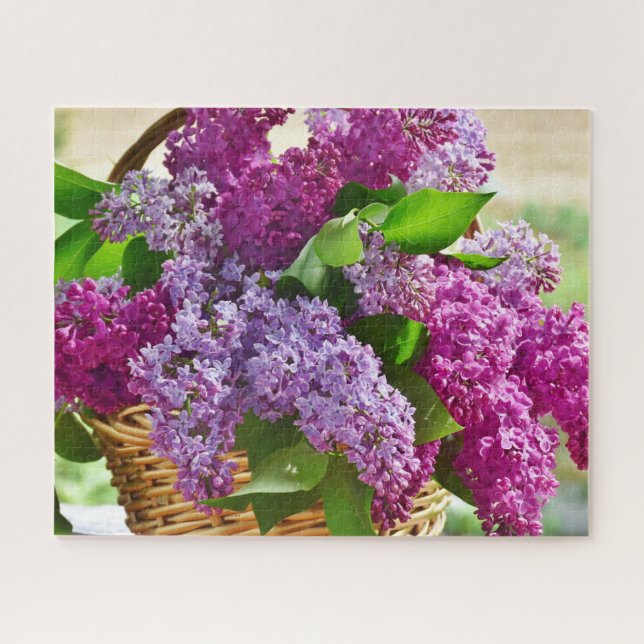 Puzzle Fleurs Lilac de printemps roses et violettes dans  (Horizontal)