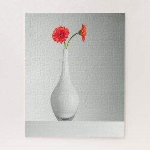 Puzzle Fleurs Orange Gerbera dans Vase