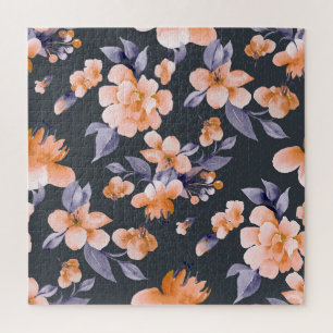Puzzle Fleurs peintes Arrière - plan sans couture