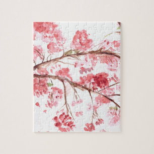 Puzzle Fleurs roses de cerisier Sakura Asiatique Japonais