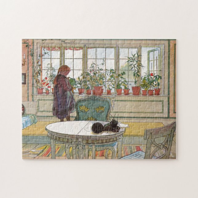 Puzzle Fleurs sur le rebord de fenêtre d'une maison Carl  (Horizontal)