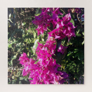 Puzzle Fleurs tropicales magenta lumineuses