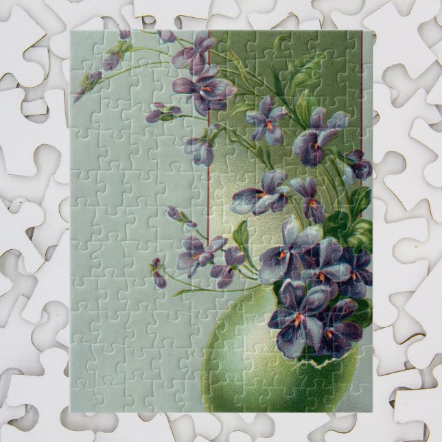 Puzzle Fleurs violettes fleuries vintage dans un œuf de P (Créateur téléchargé)
