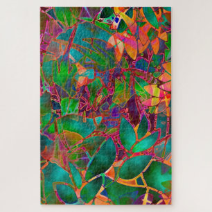 Puzzle Floral Abstrait verre