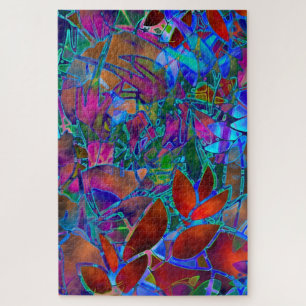 Puzzle Floral Abstrait verre