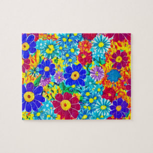 Puzzle Floral aux fleurs colorées