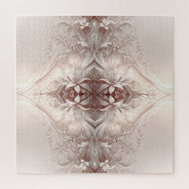 Puzzle floral blanc ivoire (Vertical)