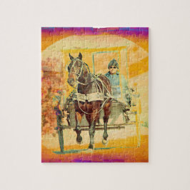 Puzzle Floral Grunge Amish Horse et Buggy