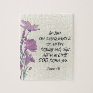 Puzzle floral verset de la Bible