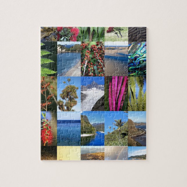 Puzzle Flore et paysages emblématiques de la Nouvelle-Zél (Vertical)
